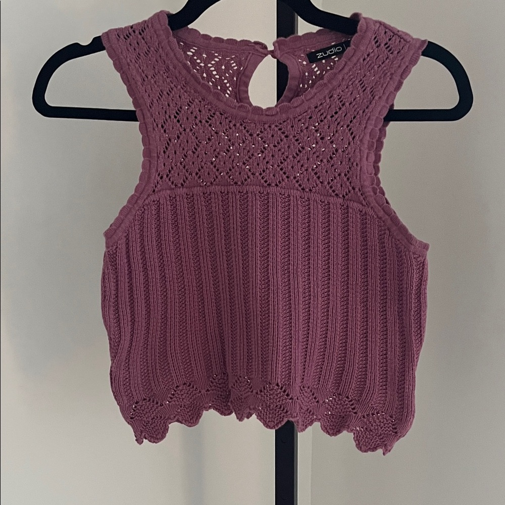 Women's Mauve Crochet Crop Top
